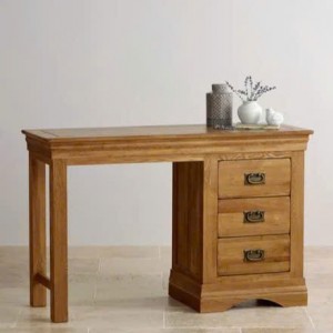 French Oak - 45cm : Bàn Làm Việc Gỗ Sồi 3 Ngăn Kéo 